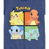 Girls' - Pokémon - Pikachu, Charmander, Squirtle, And Bulbasaur Squares Fitted Short Sleeve Graphic T-Shirt - 2 of 4