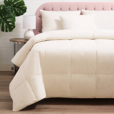 CosmoLiving by Cosmopolitan Queen Organic Cotton Prime Feather Comforter: Hypoallergenic, Woven, RDS Certified