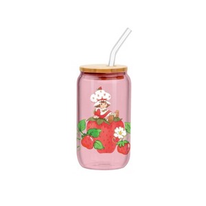 Silver Buffalo Strawberry Shortcake Sitting Strawberry 16oz Glass Tumbler - 1 of 4
