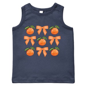 The Juniper Shop Coquette Oranges Chart Toddler Tank - 5/6T - Navy - 1 of 4