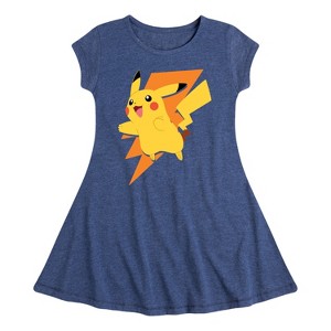 Girls' - Pokémon - Pikachu Bolt Fit & Flair Cap Sleeve Dress - 1 of 3