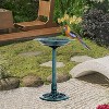Outsunny 28'' Bird Bath Outdoor Resin Decor with Fleur De Lis Pattern, Time-Worn Finish - 2 of 4
