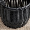 SEVOBAL Laundry Bags and Baskets Round Resin Woven Wicker Basket with Handles for Clothes Magazines Storage and Home Decoration, Black, 13"*13"*10.2" - 4 of 4