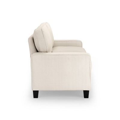 Buckwheat Beige Fabric Track Arm Sofa with Removable Cushions