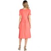 24seven Comfort Apparel Maternity Midi Dress with Short Sleeve and Pocket Detail - 3 of 4