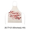 Unique Bargains Christmas Aprons Linen Beige Red Green 21.65"x26.77" 1 Pcs - 3 of 4