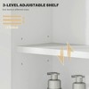 Resenkos Wall Mounted Modern Bathroom Cabinet - 2 Doors & Adjustable Shelf, White - 3 of 4