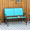 Outsunny 2-Person Outdoor Glider Bench, Patio Double Swing Rocking Chair Loveseat w/Powder Coated Steel Frame for Backyard Garden - 3 of 4