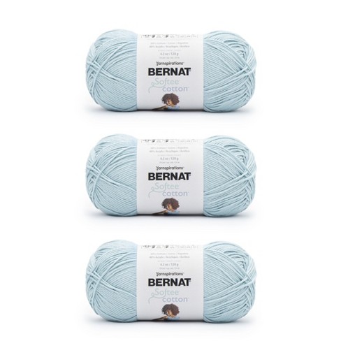 Bernat Softee Cotton Dusk Sky Yarn - 3 Pack of 120g/4.25oz - Nylon - 3 Dk (Light) - 254 Yards - Knitting, Crocheting & Crafts