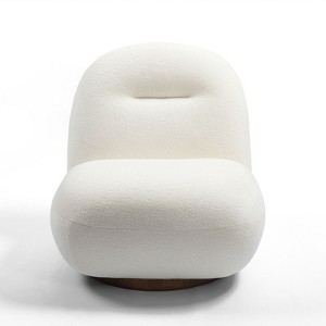 Lirago Luxury Modern Swivel Accent Chair with Ice Flower Velvet-Minimalist Armless Design for Living Room and Reception Space 31.1"Wx35.03"Dx31.1"H - 1 of 4