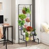 Tangkula 3-Tier Hanging Plant Stand Flower Pot Organizer Rack w/Grid Panel Display Shelf - 2 of 4