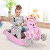 Safstar 4 in 1 Toddler Slide Rocking Toy, Portable Kids Rocking Horse Slide Toy with Basketball Hoop  Pink - 3 of 4