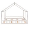 NicBex Twin Size Platform Bed Modern House-Shaped Pine Bed Frame with 2 Beds Side by Side and Guardrails for Bedroom, No Box Spring Required, White - 4 of 4