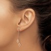 Chisel Stainless Steel Polished Rose IP-plated with Cubic Zirconia Leaf Dangle Earrings - 4 of 4