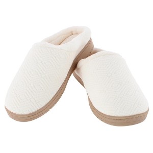Isotoner Women's Sculpted Microterry Hoodback Clog Slippers - 1 of 4