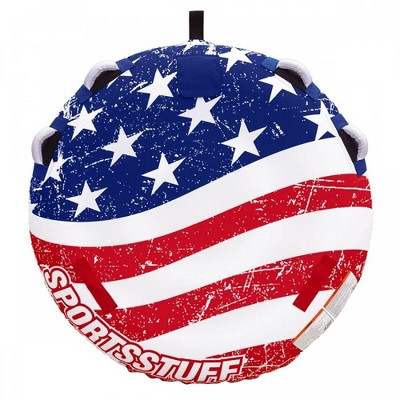 Sportsstuff Stars and Stripes Inflatable 1 Rider Watersports Towable Deck Tube
