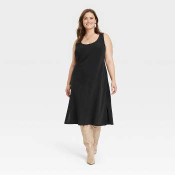 Women's Midi Slip Dress - Universal Thread™ Black 4X