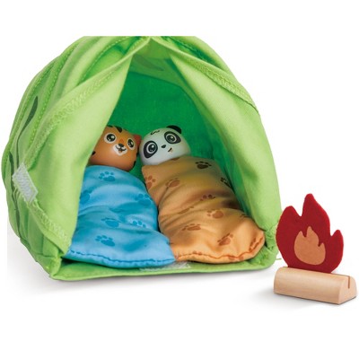 Eco-Friendly Wooden Camping Playset with Tent and Accessories