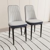 NicBex Set of 2 Dining Chair Contemporary PU Leather Metal Legs Side Chair with Cushion Seats for Kitchen,Dining Room - 2 of 4