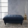 ORRD Tufted Ottoman, 40.5" Square Footstool with Turned Wood Legs, Multifunctional Seating & Coffee Table Alternative - 2 of 4