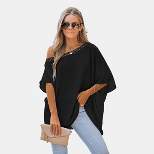 Women's Onyx Lace Cutout One-Shoulder Top - Cupshe