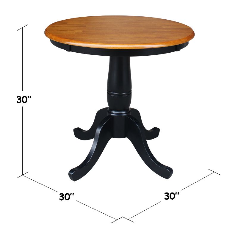 30&#34; Round Top Pedestal Dining Table Black/Red - International Concepts, 4 of 7