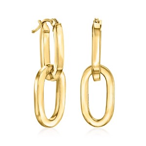 Ross-Simons Italian 14kt Yellow Gold Removable Paper Clip Link Hoop Drop Earrings - 1 of 4