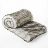 SAINTCY Luxury Faux Fur Throw Blanket - Ultra-Soft & Warm, White/Grey Streaked Design, 50x60 Inches - 2 of 4