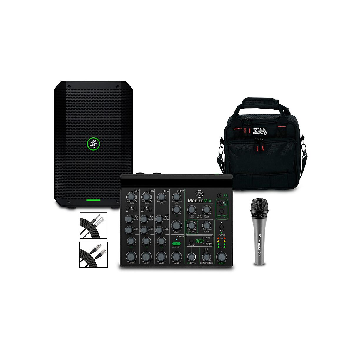 Mackie MobileMix 8-Channel USB-Powerable Mixer With Thump GO Speaker and e 835 Microphone
