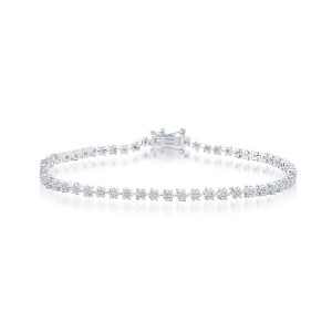 Diamonds D'Argento Sterling Silver, 3mm Tennis Diamond Bracelet - (406 Stones) - Silver - 7 Inch - 1 of 3