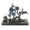 SPI Home Brass Small Dolphin Seaworld – 9" Ocean Scene Tabletop Sculpture with Coral and Waves - 4 of 4