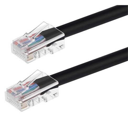 Monoprice Cat5e Ethernet Patch Cable - 0.5 Feet - Black | Network Internet Cord - RJ45, Stranded, 350Mhz, UTP, Pure Bare Copper Wire, 24AWG - Zeroboot - image 1 of 4