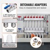 VEVOR 7-Branch Radiant Heat Manifold, 1/2" PEX Tubing Manifold, Stainless Steel PEX Manifold for Hydronic Radiant Floor Heating, Silver - 4 of 4