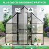 6x9 FT Aluminum Greenhouse, Polycarbonate Walk-in Outdoor Greenhouse with Roof Vent and Quick Setup Structure for Garden - 4 of 4