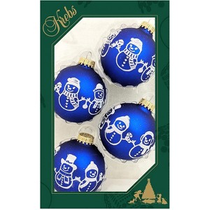 Glass Christmas Tree Ornaments - 67mm/2.63" [4 Pieces] Decorated Balls from Christmas by Krebs Seamless Hanging Holiday Decor - 1 of 4