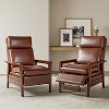 Justus Mid-Century Modern Vegan Leather Solid Wood Recliner Set of 2|ARTFUL LIVING DESIGN - 2 of 4