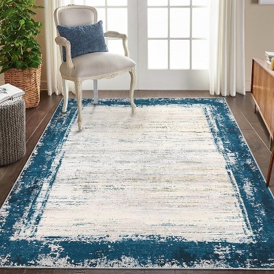 Large Modern Area Rug,Washable Non-Slip Low Pile Foldable Carpet for Living Room Bedroom Playroom Home Office,Distressed Contemporary Rug