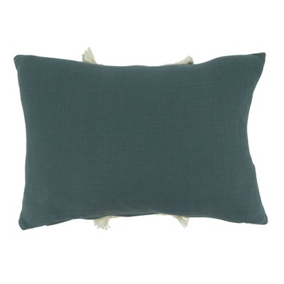 Fringe Lace Rectangular Throw Pillow with Down Filling