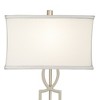 360 Lighting Evan Modern Table Lamps Set of 2 with Clear Risers 28 1/2" Tall Brushed Nickel with USB Charging Port White Shade for Bedroom Living Room - 3 of 4