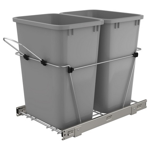 Grey 35 Quart Plastic Trash Can - Door Clearance Center