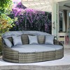 Resenkos Convertible Rattan Daybed Sectional, Outdoor Sectional Furniture, Light Gray - 3 of 4