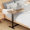 Adjustable Height Bed/Sofa Bedside Tray Table Rolling Wheels Desk - 2 of 4