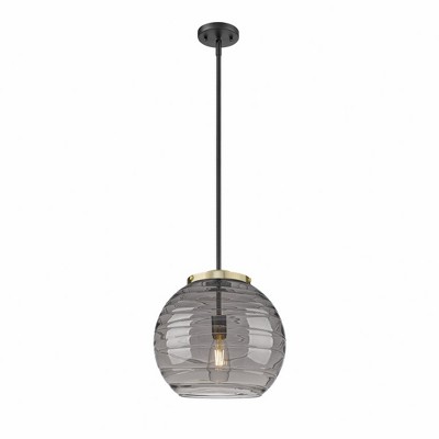 Athens Deco Swirl - 1 Light Stem Hung Pendant In Industrial Style-14.88 Inches Tall and 13.75 Inches Wide