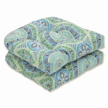 Outdoor/Indoor Delancey Wicker Seat Cushion Set of 2 - Pillow Perfect