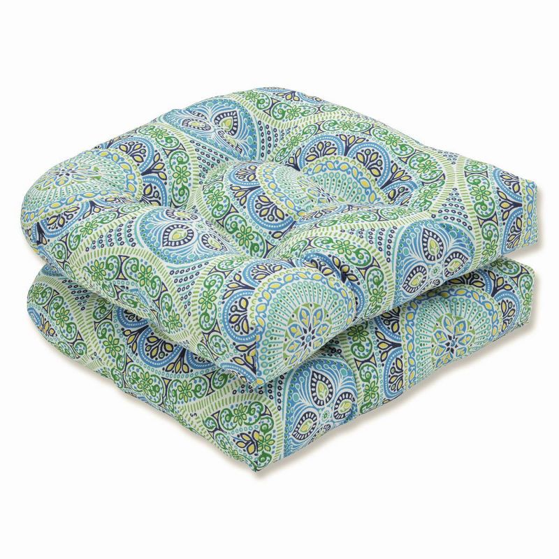 Outdoor/Indoor Delancey Wicker Seat Cushion Set of 2 - Pillow Perfect, 1 of 8