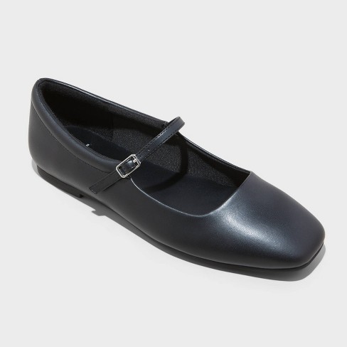 Women's Corinna Wide Width Ballet Flats - A New Day™ Black 12W