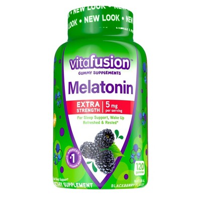 Vitafusion Extra Strength Melatonin Vitamin Gummies - Blackberry - 120ct