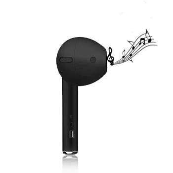 Link Giant Wireless EarPod Shaped Bluetooth Speaker with FM Radio AUX and Microphone - Black