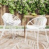 SKRAN Set of 2 Patio Dining Chairs, Stackable Chairs with Breathable Design Modern Simple Art Style,Metal Legs and Plastic Backrest - 2 of 4