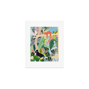 Ambers Textiles Jungle Sloth and Panther Wall Art Print Green - society6 - 1 of 4